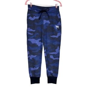 Victoria's Secret‎ PINK Skinny Joggers Blue Camouflage Women’s Size Small